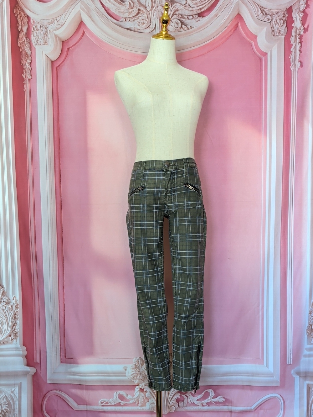 Current/Elliot Soho Zip Stiletto Highlander Plaid Pant